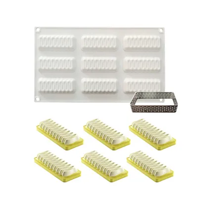 Wave Tower Cake Mousse Mould Square Mousta Ring