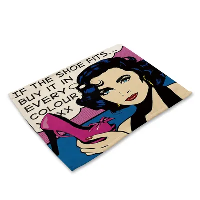European And American Hot-Selling Cotton And Linen Cloth Art Heat Insulation Western Food Mat American Animation Animal Lips Foreign Trade Supply Tableware Mat