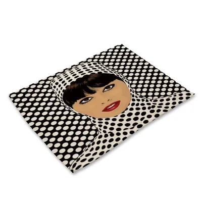 European And American Hot-Selling Cotton And Linen Cloth Art Heat Insulation Western Food Mat American Animation Animal Lips Foreign Trade Supply Tableware Mat