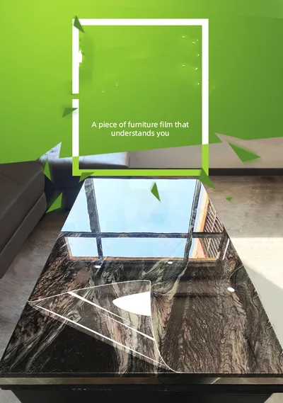 Furniture Film High Temperature Resistant High-Grade Anti-Scalding Solid Wood Dining Tabletop Coffee Table Marble Sticker Tabletop Transparent Protective Film