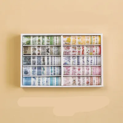 100 Rolls Of Hand Account Tape Antique Characters And Paper Tape Cute Color Salt Hand Account Material Spree Set