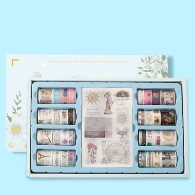 100 Rolls Of Hand Account Tape Antique Characters And Paper Tape Cute Color Salt Hand Account Material Spree Set