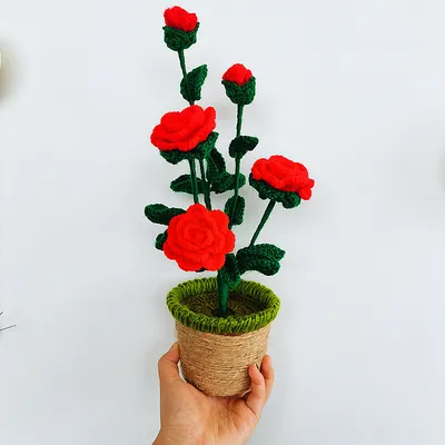 Handmade Sunflower Rose Flower Plush Plant Home Bedroom Decoration Christmas Valentine's Day Gift