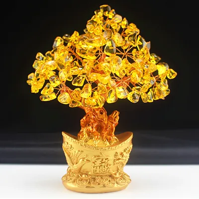 Mingwang Crystal Tree Topaz Tree Crafts Home Wine Cabinet Decorations Desk Small Decorations