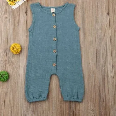 Baby Romper Kids Girls Boys Jumpsuit Solid Clothes Sleepwear