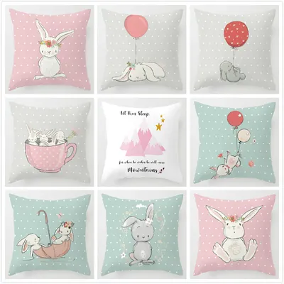 Cartoon Bunny Cushion Cover Home Textiles