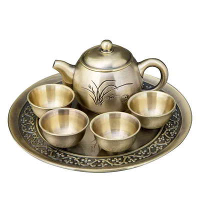 Metal Craft Orchid Creative Tea Set Gift Set
