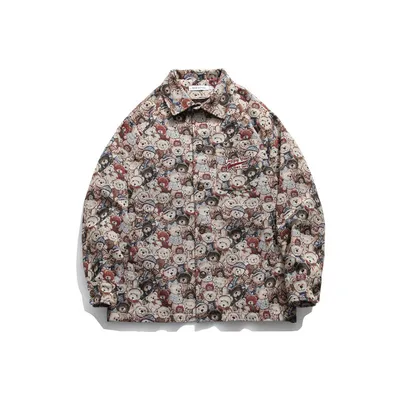 Harajuku Cartoon Couple Loose Bear Korean Jacket