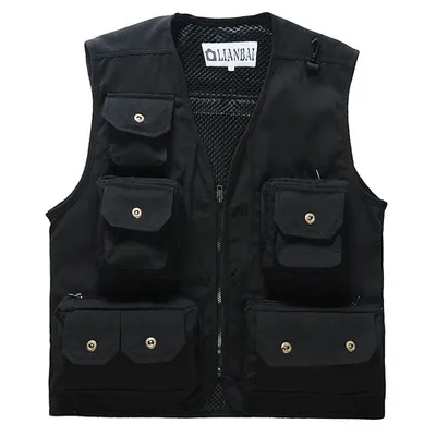 Multi-pocket Men's Canvas Fishing Vest