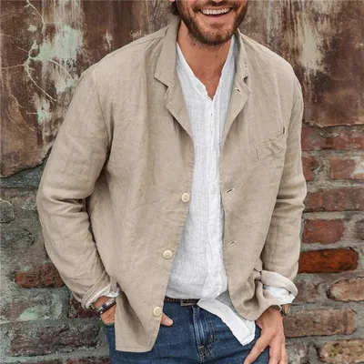 Men's Long-sleeved Shirts Versatile Casual Loose Jacket Top