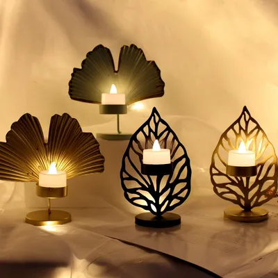 Golden Base Living Room Desktop Decoration Simple And Creative Golden Leaf Crafts