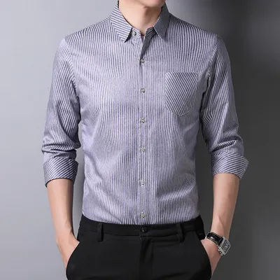 Striped Shirt Men's Sleeves Spring And Autumn