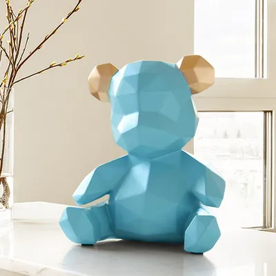Nordic Style Resin Crafts Polar Bear Ornaments Home Study Bedroom Decorations Gifts Can Be Customized