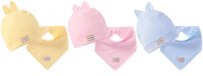 Cute Kids Hat Cap with Bibs Candy Solid Colors Boys Girls Baby Beanies Hats Cotton Born Baby Hat