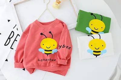 Children's Cartoon Bee Sweater Pants Two-piece Baby Suit