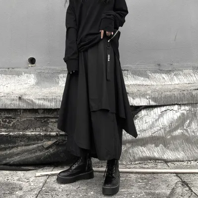 Wide-Leg Hakama Loose Women's Skirt With Irregular Levels