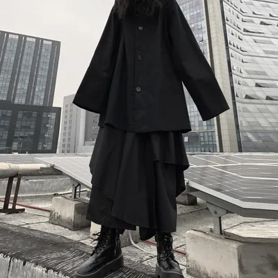 Wide-Leg Hakama Loose Women's Skirt With Irregular Levels