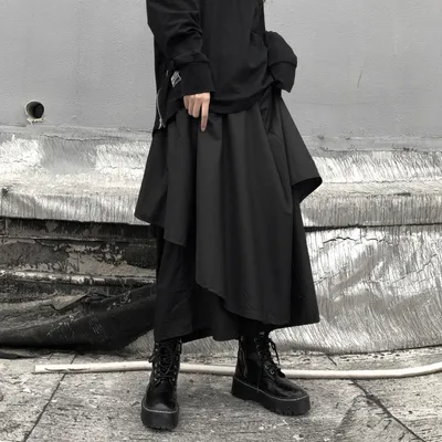 Wide-Leg Hakama Loose Women's Skirt With Irregular Levels