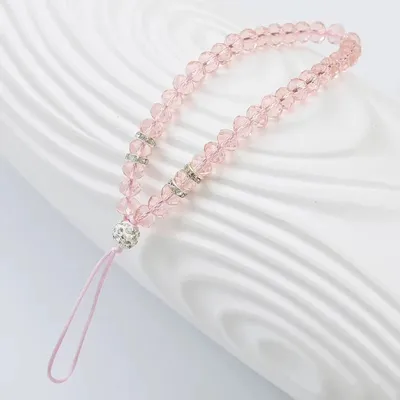 Crystal Bracelet Creative Handmade Short Strap Glass Beaded Pendant Universal Mobile Phone Strap