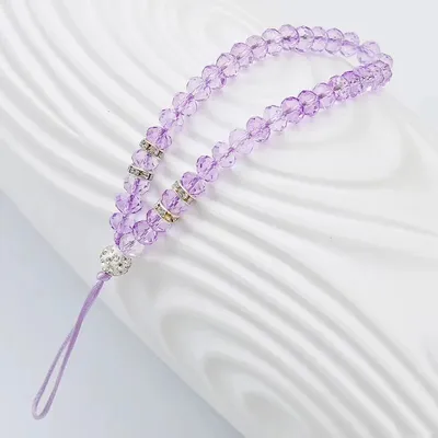 Crystal Bracelet Creative Handmade Short Strap Glass Beaded Pendant Universal Mobile Phone Strap