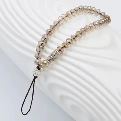 Crystal Bracelet Creative Handmade Short Strap Glass Beaded Pendant Universal Mobile Phone Strap