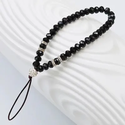 Crystal Bracelet Creative Handmade Short Strap Glass Beaded Pendant Universal Mobile Phone Strap