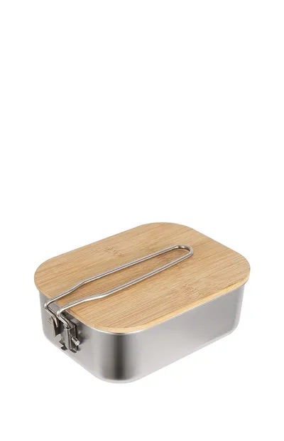 Outdoor Bento Box With Bamboo And Wood Cutting Board Lid