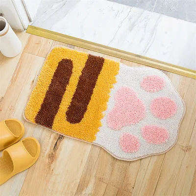 Long Cat's Claw Flocking Home Bathroom Non-slip Mat