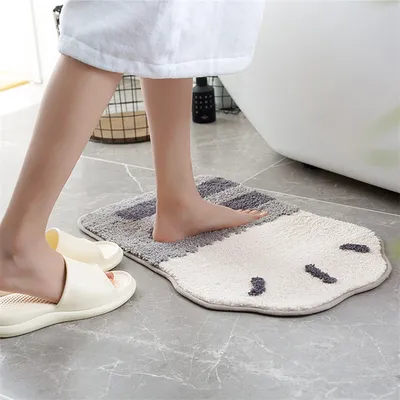 Long Cat's Claw Flocking Home Bathroom Non-slip Mat