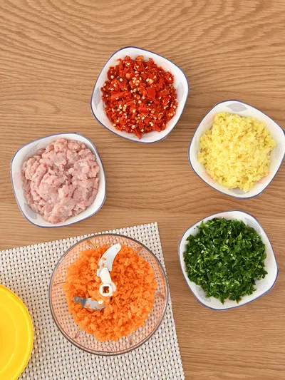 Manual Vegetable Cutter Household Kitchen Multi-function Manual Meat Grinder Cooking Machine Pull Rope Stir Garlic Vegetable Shredder