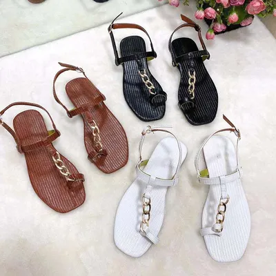 Summer European And American Square Hood Toe Metal Chain Tendon Bottom Women's Sandals 43 Foreign Trade Cross-Border