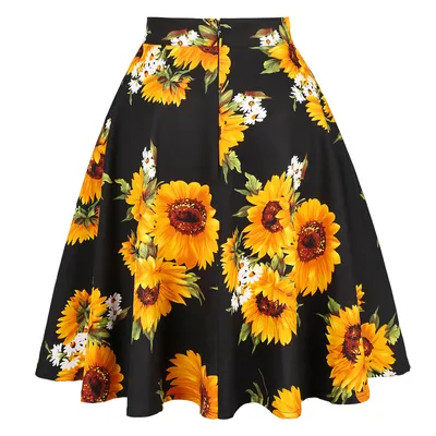 Floral Skirt, Foreign Trade Women's Clothing, Pleated Skirt