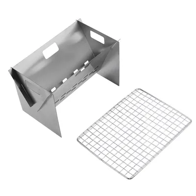 Stainless Steel Portable X-shaped Grill DIY Card Grill New Mini Folding Camping Wood Stove