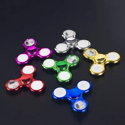 Luminous LED Light Fidget Spinner Hand Top Spinners Glow in Dark Light