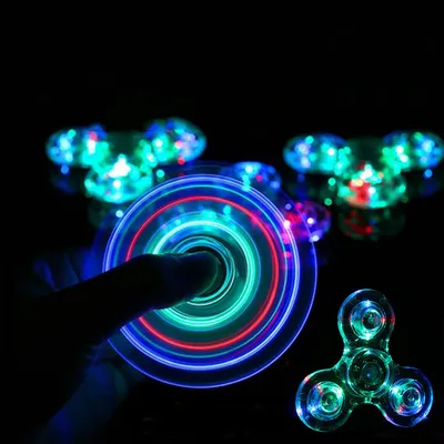 Luminous LED Light Fidget Spinner Hand Top Spinners Glow in Dark Light
