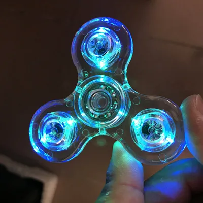Luminous LED Light Fidget Spinner Hand Top Spinners Glow in Dark Light