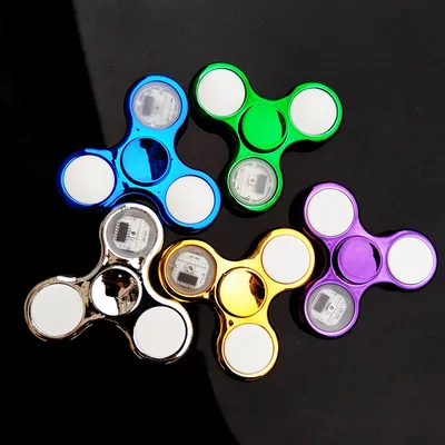Luminous LED Light Fidget Spinner Hand Top Spinners Glow in Dark Light
