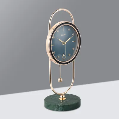 European Marble Light Luxury Clock Desk Fashion