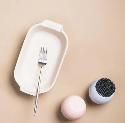 Spherical Standing Pot Brush Does Not Damage The Surface Kitchen Brush Simple Shape Dish Washing Utensil Brush