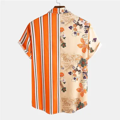 Cross-Border Hot Models Amazon Ebay European And American Men's Short-Sleeved Fashion Shirts Shirts New Tops Men's Trend
