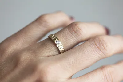 Simple Moon Round Missing Zircon Ring Creative Small Fresh Total Lunar Eclipse Ring Ring