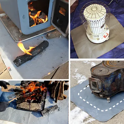 Outdoor Camping Fireproof Cloth Picnic Barbecue Heat Insulation Pad Flame Retardant High Temperature Resistant Silicone Coating Fiberglass Fire Blanket