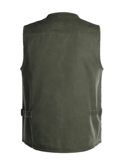 Middle-Aged And Elderly Men's Vest Multi-Pocket Loose Plus Size Outdoor Fishing Photojournalist Waistcoat
