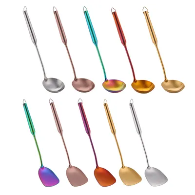 Stainless Steel Spatula Household Iron Spatula Kitchen Kitchen Utensils Shovel Spoon Set Long Handle Cooking Shovel Frying Spoon Stainless Steel