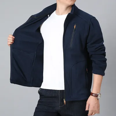 Men's Fleece Outdoor Cardigan Sweater Men's and Women's Polar Fleece Jacket