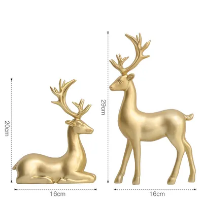 Nordic Light Luxury Living Room Golden Resin Craft Decoration