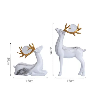 Nordic Light Luxury Living Room Golden Resin Craft Decoration