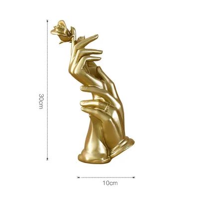 Nordic Light Luxury Living Room Golden Resin Craft Decoration