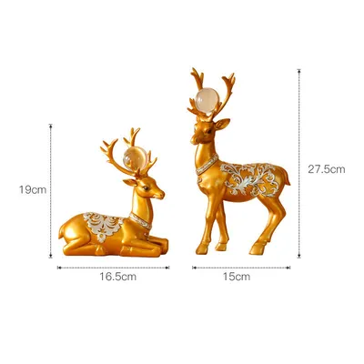 Nordic Light Luxury Living Room Golden Resin Craft Decoration
