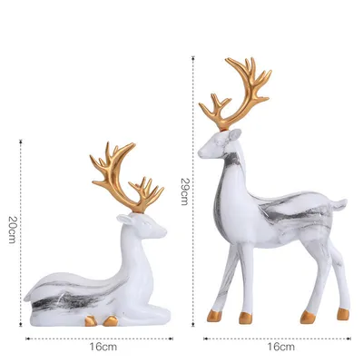 Nordic Light Luxury Living Room Golden Resin Craft Decoration